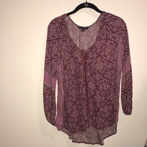 maroon flowy shirt